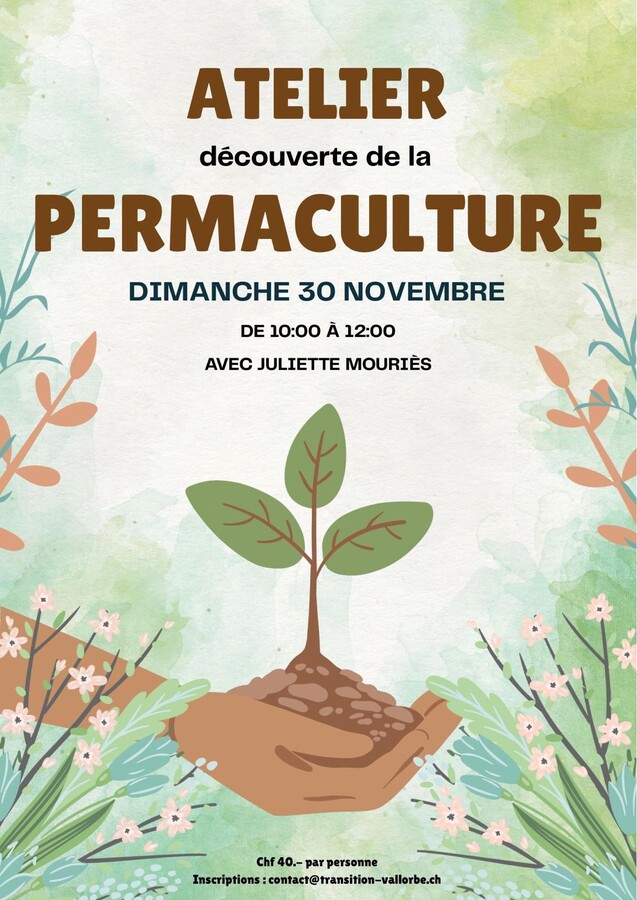 Atelier permaculture le 30 novembre 2025 à Vallorbe