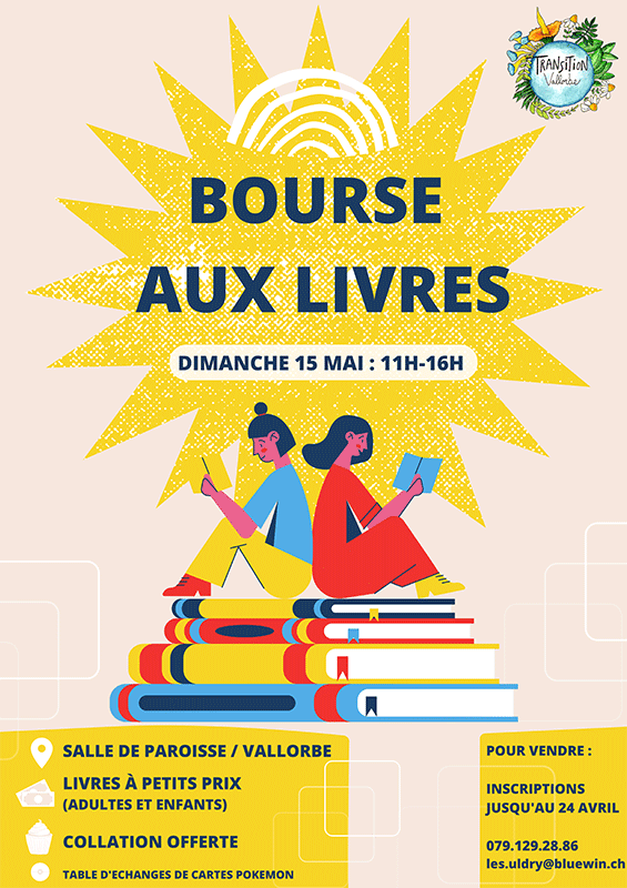 Bourse aux livres à Vallorbe le 15 mai 2022 Bourse aux livres à Vallorbe le 15 mai 2022