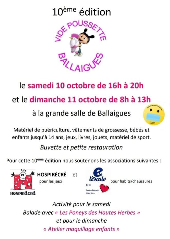 Vide-poussette à Ballaigues, les 10 & 11 octobre 2020 Vide-poussette à Ballaigues, les 10 & 11 octobre 2020